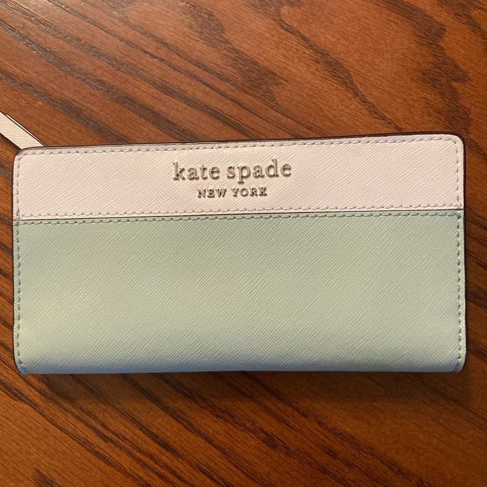 Kate Spade teal and Blue Slim wallet